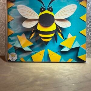 Square Canvas Bee Art